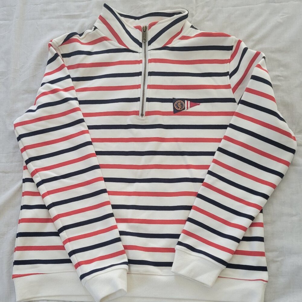 Kiel James Patrick striped Bermuda quarter-zip pullover sweatshirt - Picture 2 of 4